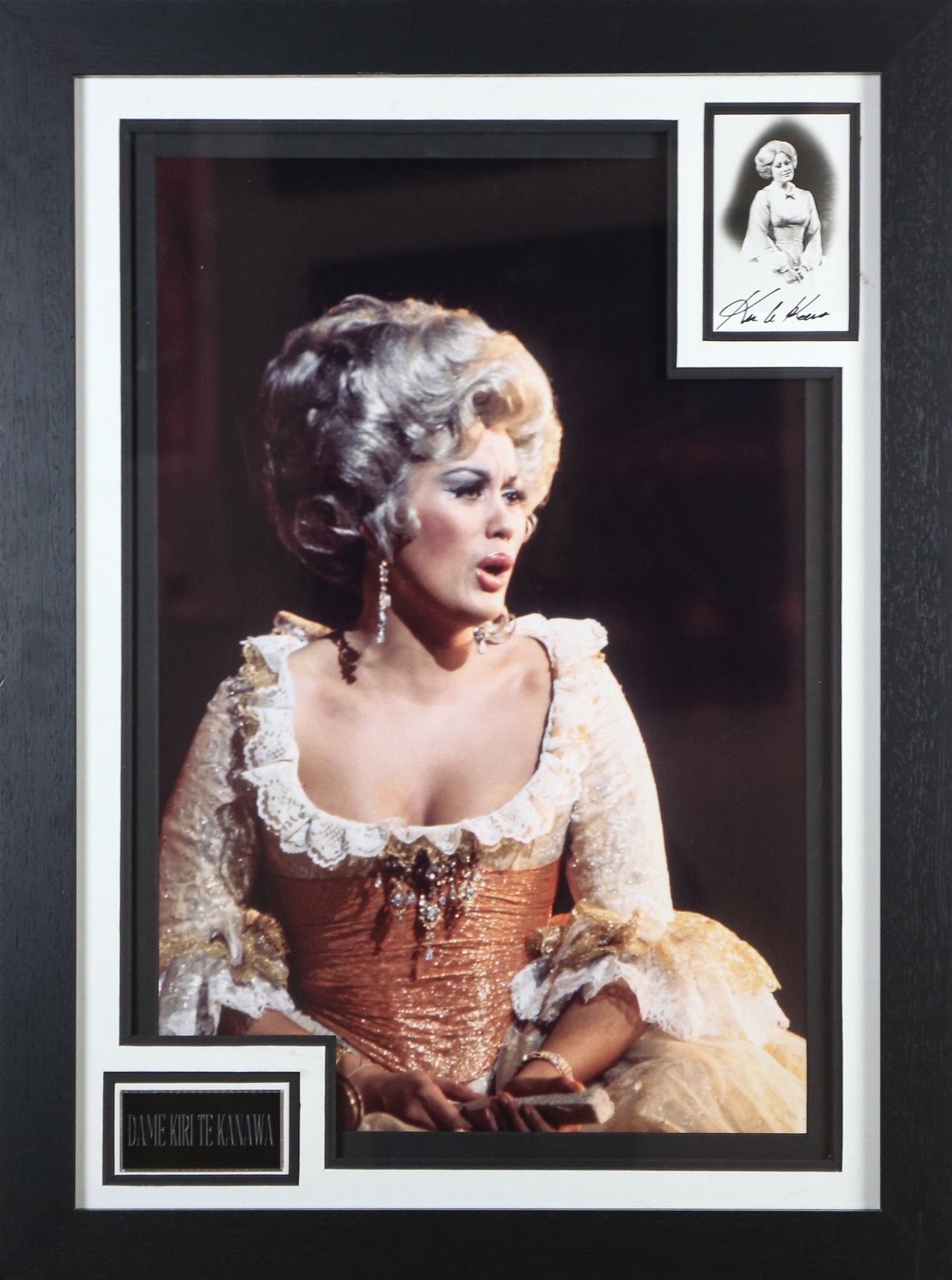 Dame Kiri Tekanawa Signed 6x8 Artwork Framed Display - Memorabilia Framers Shop